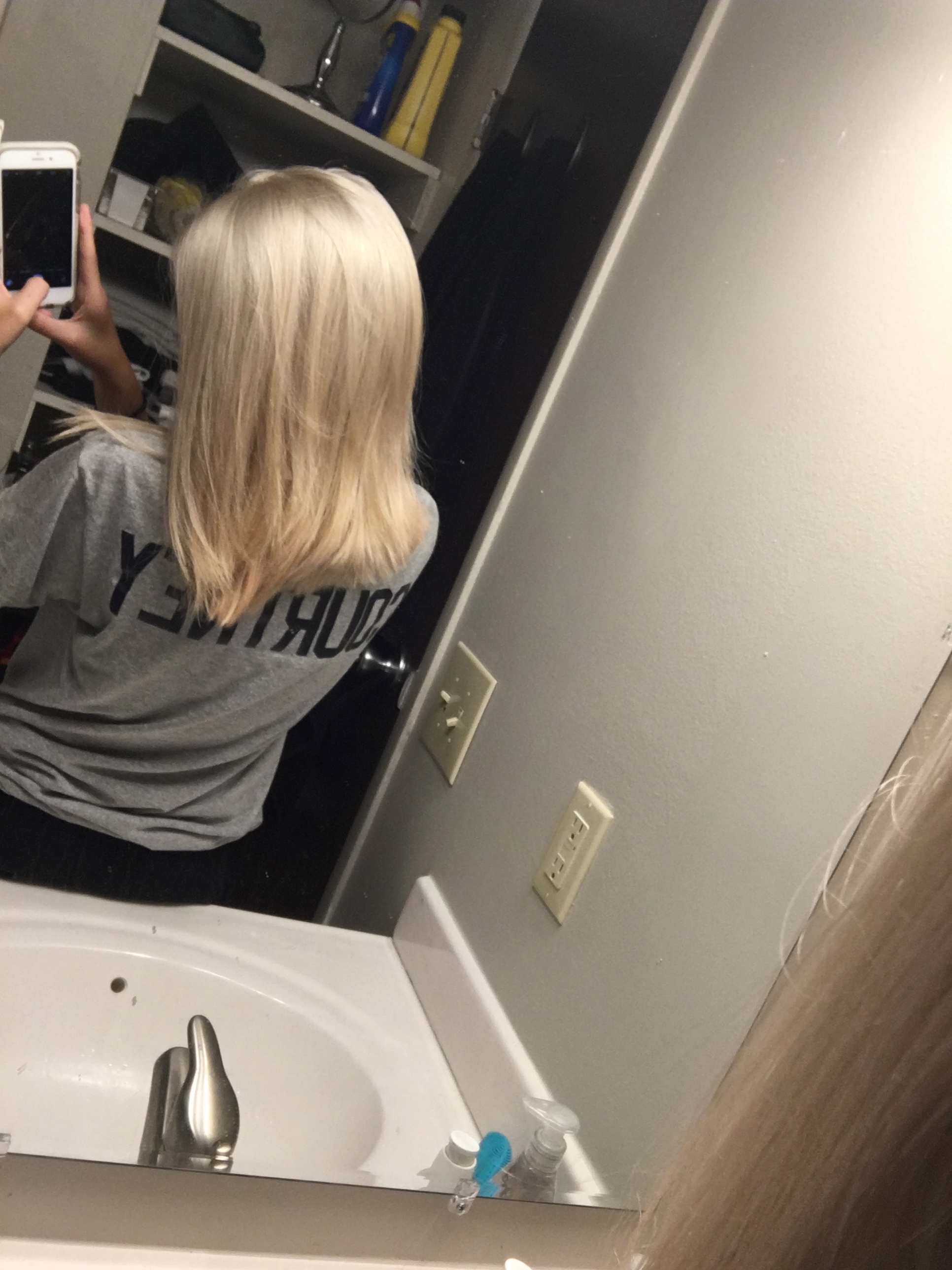 going from brown to platinum white hair